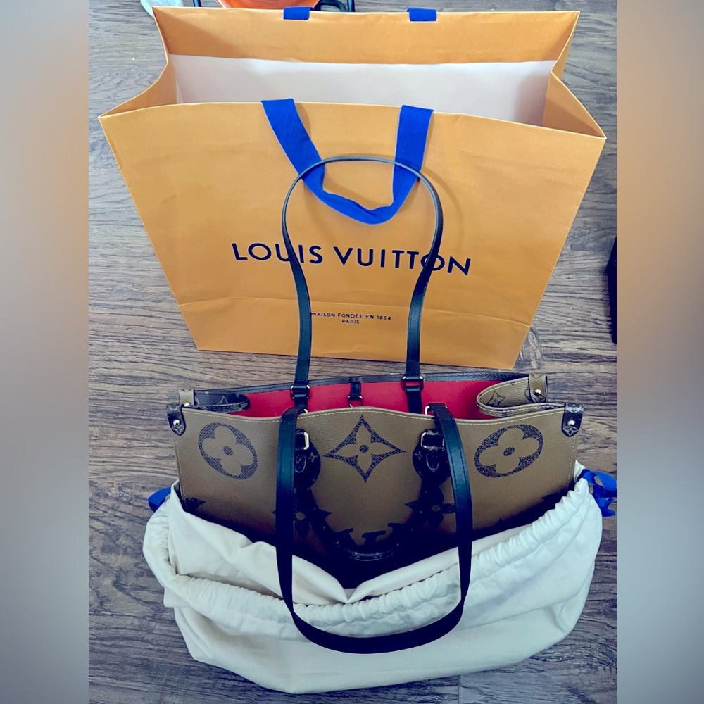 LOUIS VUITTON On-The-Go MM Brown Reverse Monogram Canvas Tote BagMUST SALE TODAY